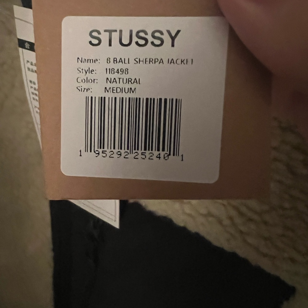 Stüssy 8ball Reversible Fleece Jacket (Cream) - Picture 6 of 8